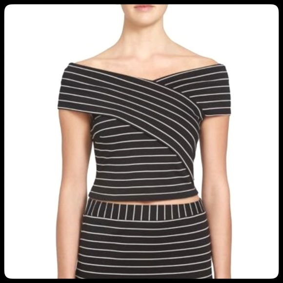 1. State off the shoulder wrap crop top NWT - Picture 4 of 7